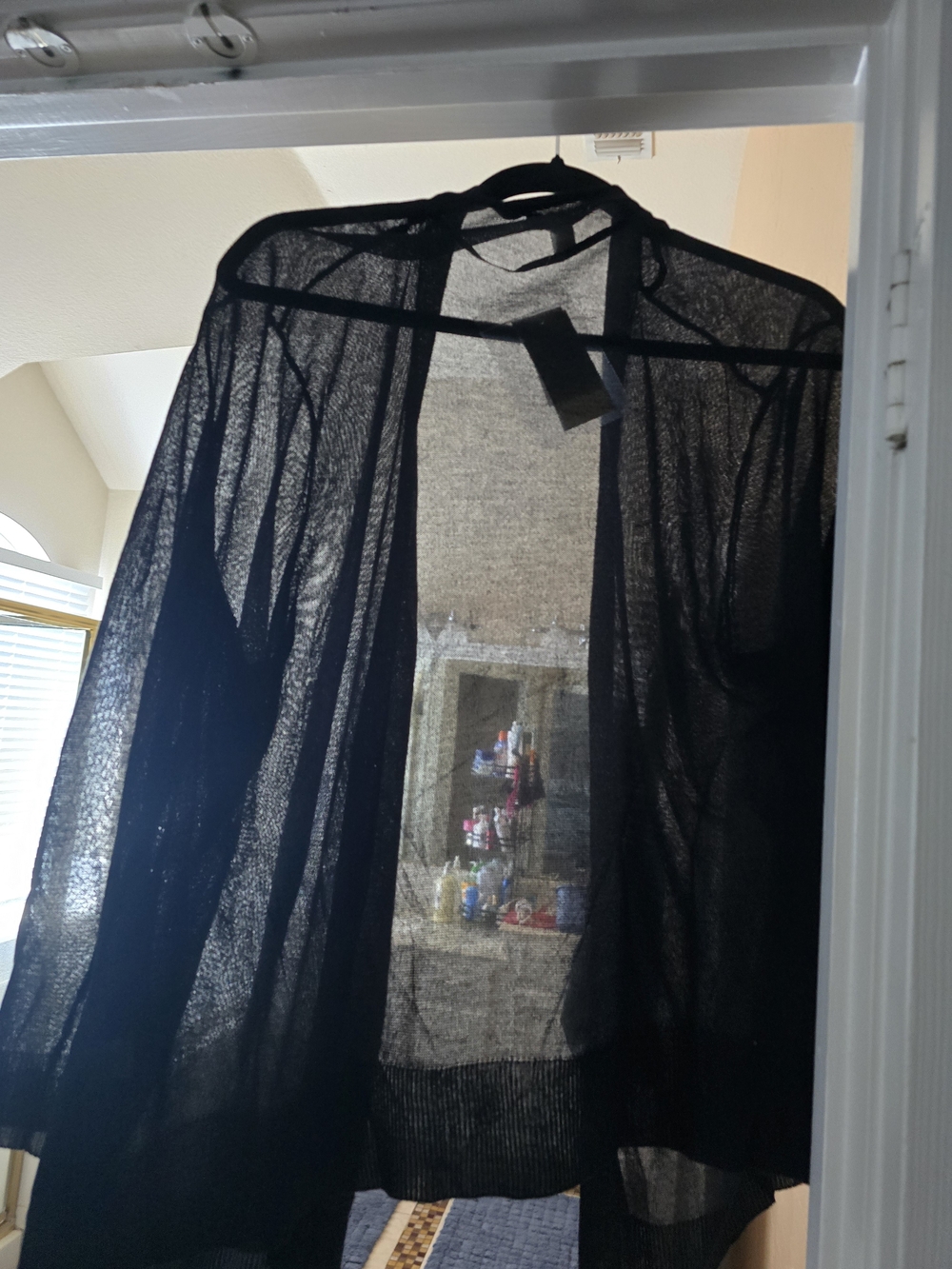 Mossimo Supply Co. Black Sheer Open Cardigan